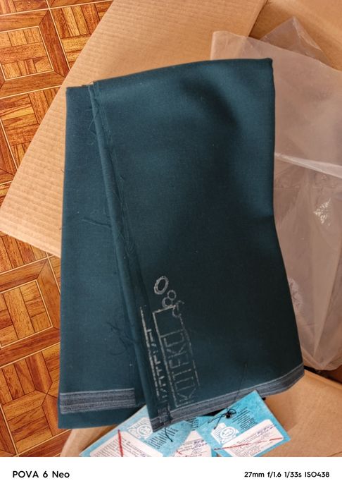 Ткань  КСК 1.52м*0,80м, 4 отреза, цвет темно синие зелёный