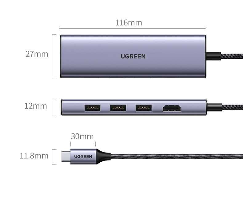 Переходник/конвертер UGREEN, macbook с type-c на usb