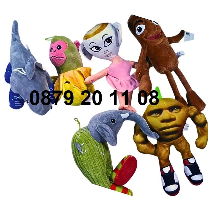 Плюшени играчки Брейнрот Brainrot Балерина Капучина Тралалло Тук Тук