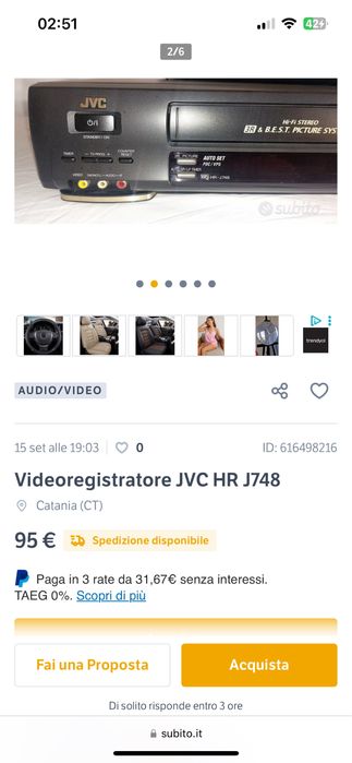 Casetofon JVC HR VHS Video player & recorder Digital Stereo