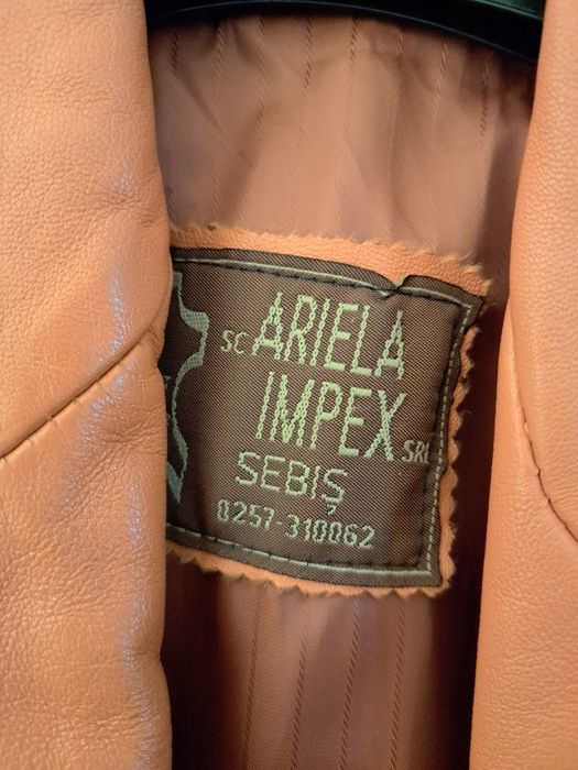 Sacou piele, culoare portocaliu, mar 38/40