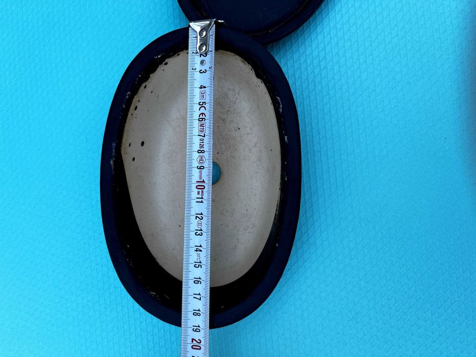 Керамична саксия за бонсай – овална, с подложна чинийка