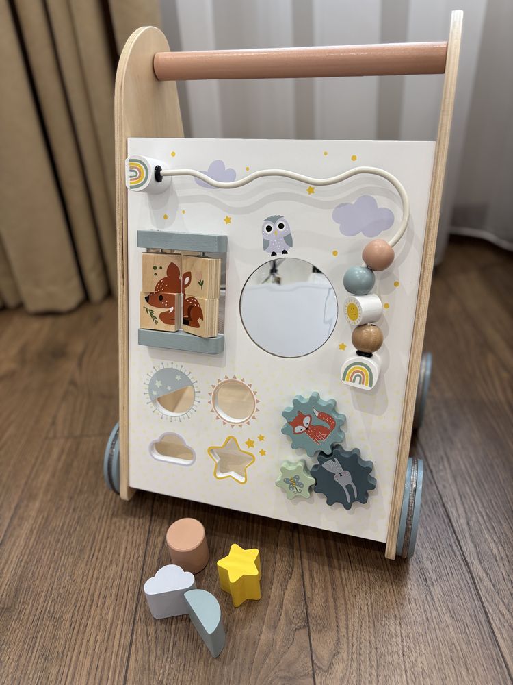 Дървена играчка за прохождане Moni Toys