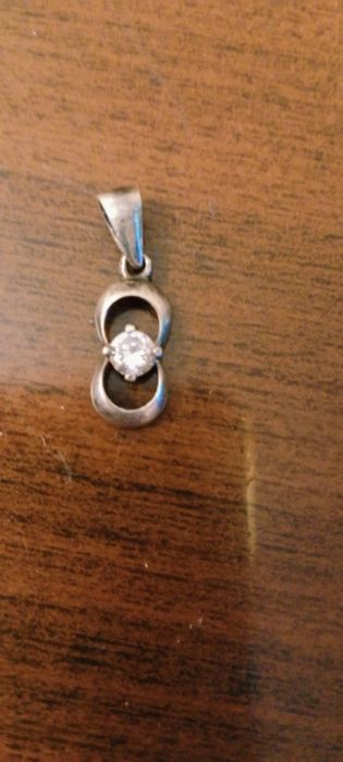 Кулон серебряный с фианитом