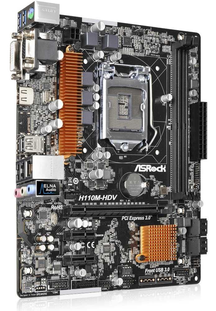 Дъно Дънна платка ASRock H110M-HDV LGA 1151 32GB DDR4 Micro ATX