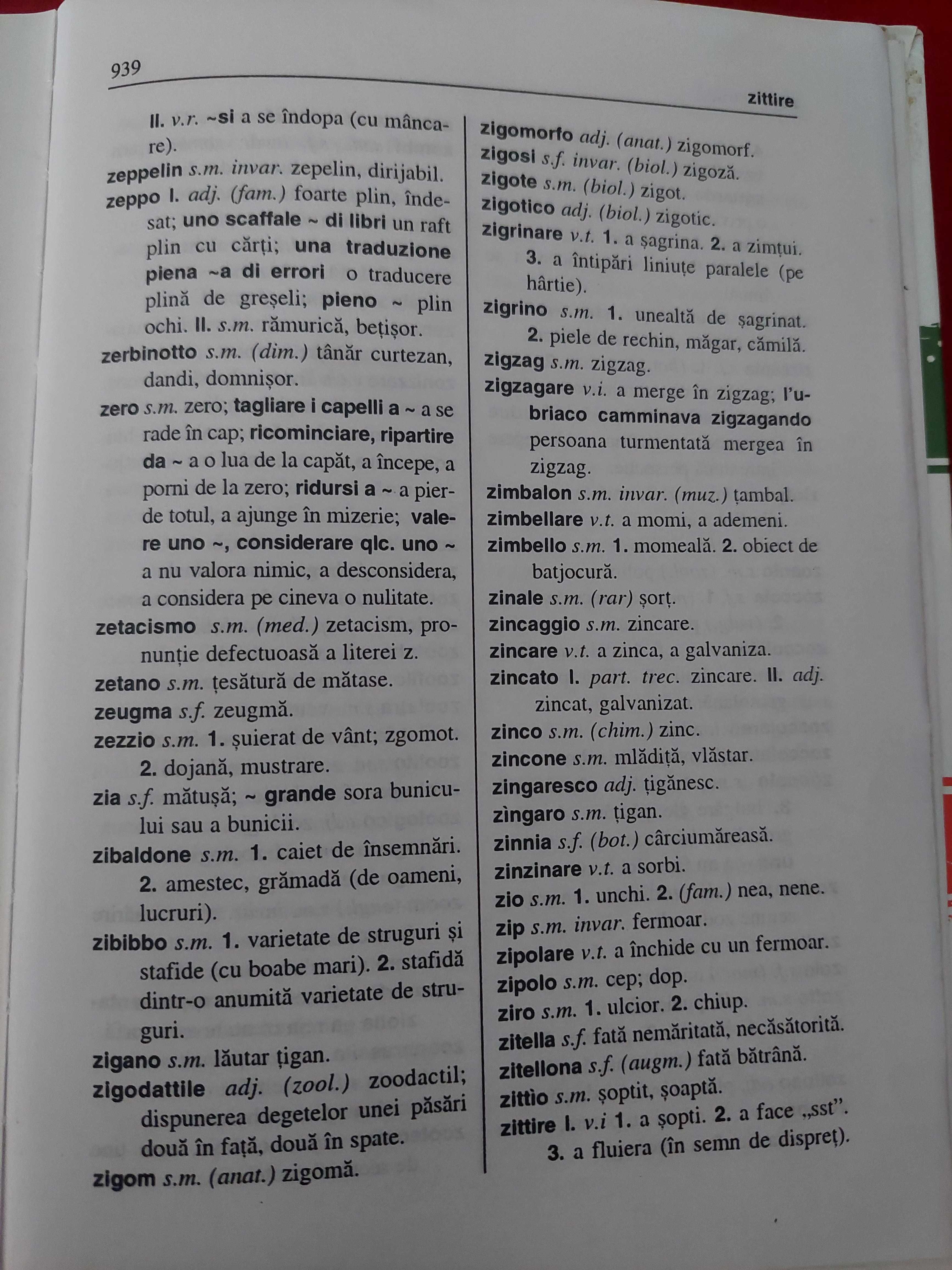 Vand dictionar italian-român
