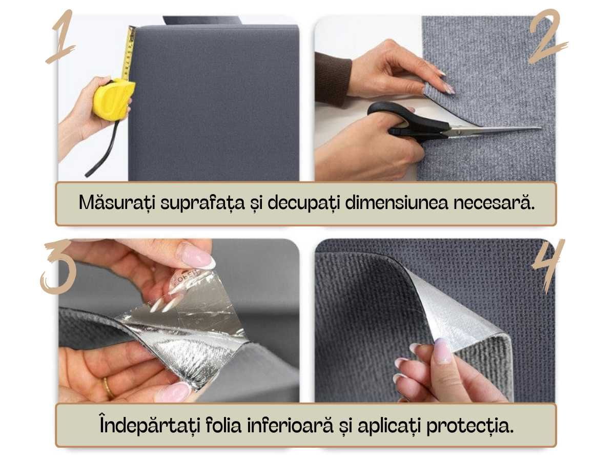 Covorașe protectie de mobila anti zgarieturi 60x60cm, set 12 buc.