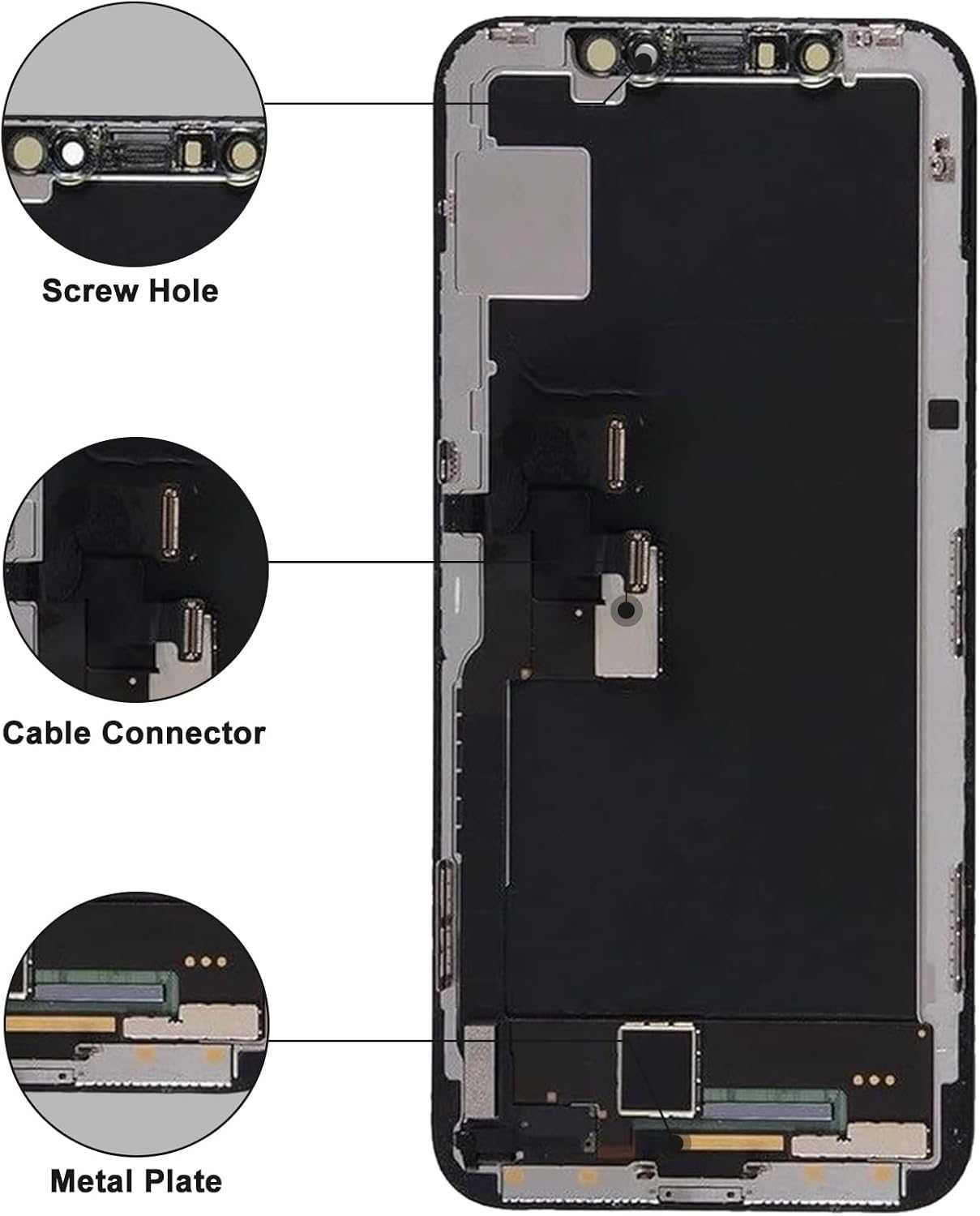 NB+ екран за iPhone X резервен LCD екран 5.8'' тъчскрийн дигитайзер