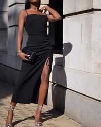 Rochie Zara neagra cu bretele subțiri