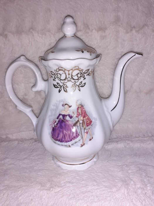 Set cafea portelan frantuzesc desen baroc