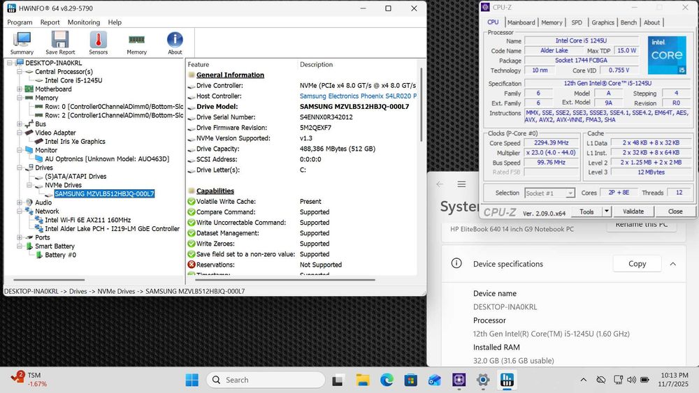 HP EliteBook 640 G9 i5 1245U 4G LTE 32GB DDR4 512GB SSD Windows 11