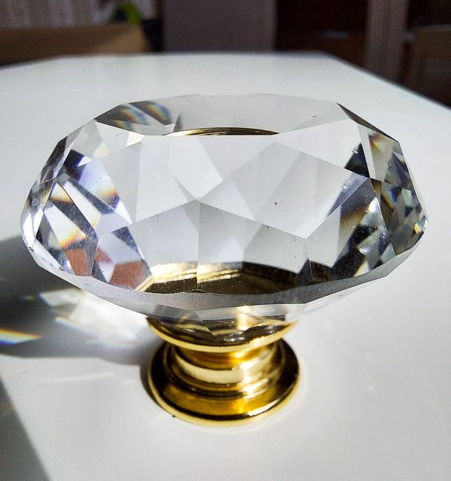 Maner mobila cristal diamant auriu buton pt. dulap, comoda, sertar