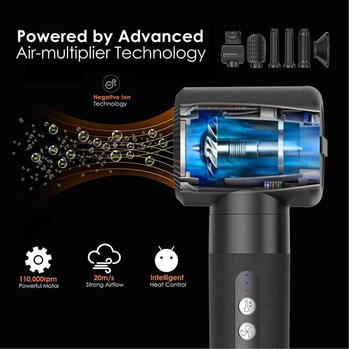 LIVRARE GRATIS 7 în 1, uscător de păr ionic cu difuzor Dyson