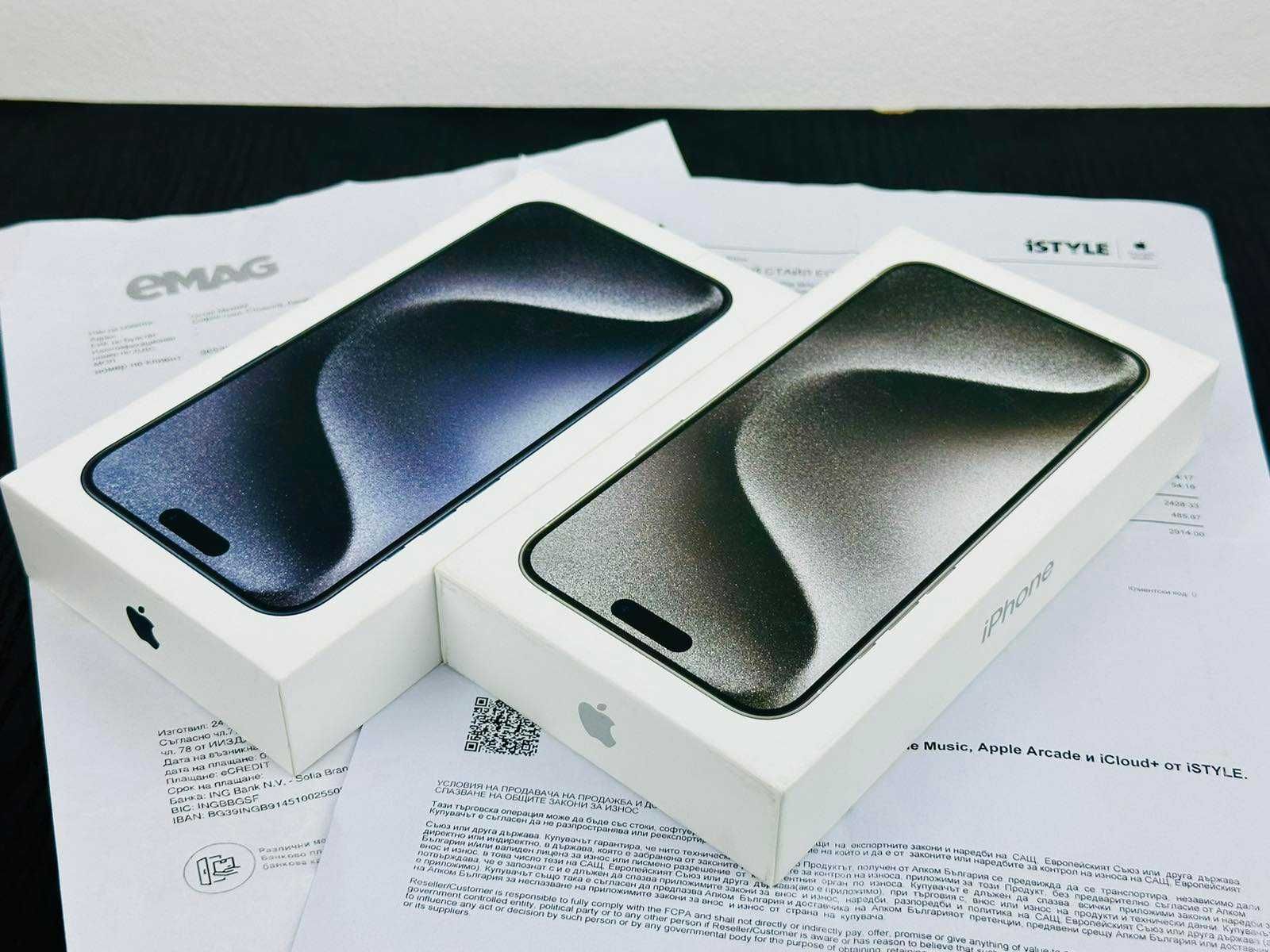 НОВ! Apple iPhone 15 Pro Max 256GB White / Blue Titanium 2г. Гаранция