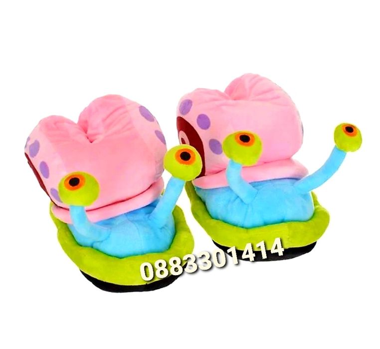 Плюшени пантофи Охлюв Гари 3D