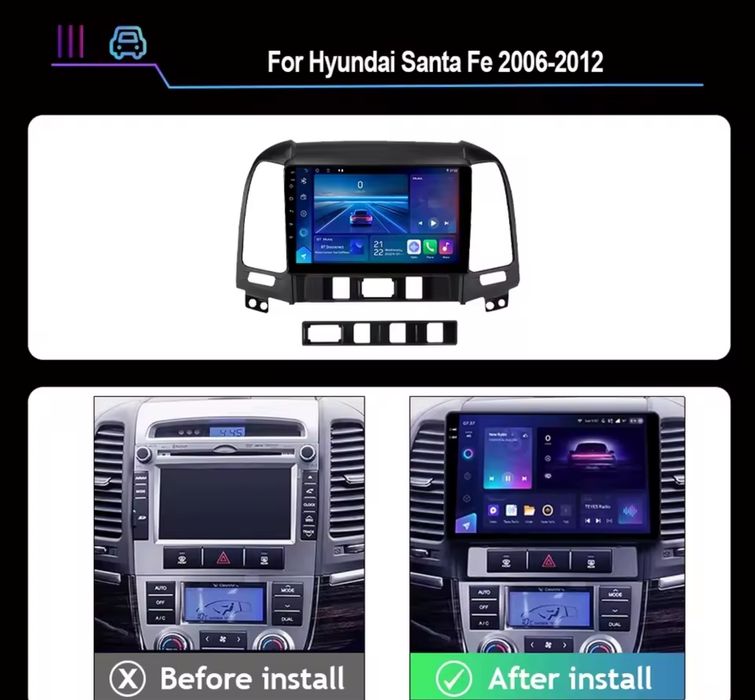 Navigație Hyundai Santa Fe 2006-2012 4G+64GB