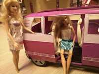 Rulota / autobuz si 2 papusi Barbie, vintage, editie veche
