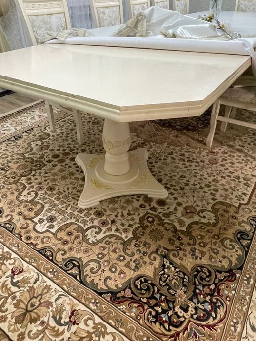 Стол и стулья 10 шт в отличном состояний.