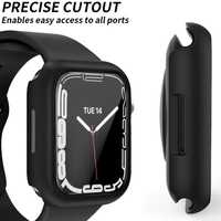 Кейс + Стъклен Протектор за Apple Watch 8 7 6 5 SE 40 41 44 45mm 3D 5D