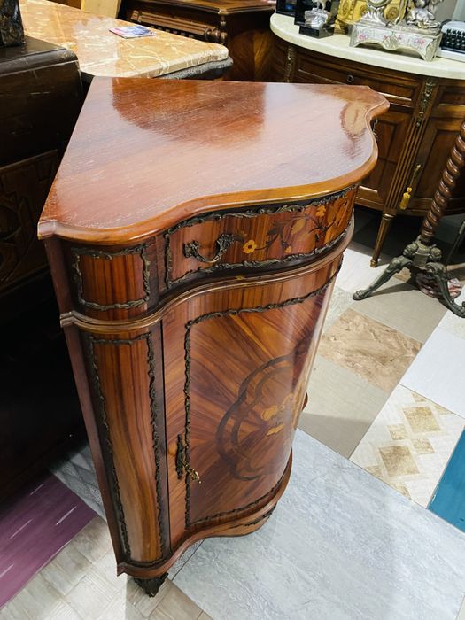 Comoda Colt Lemn Masiv Intarsie Bronz Vintage