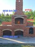 Gratar rustic de cărămidă plita țărănească cuptor de pâine afumături m