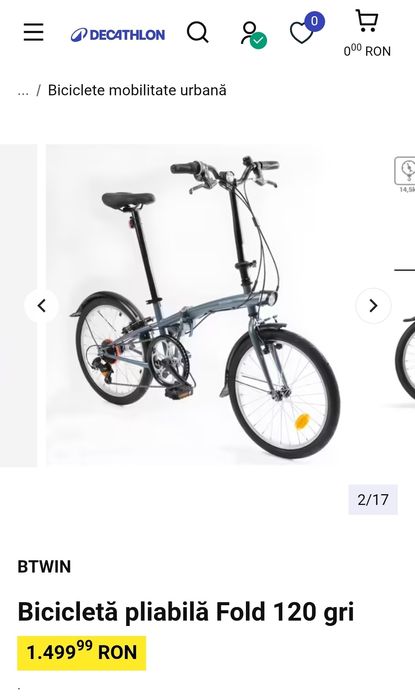 Bicicleta B-Twin pliabila