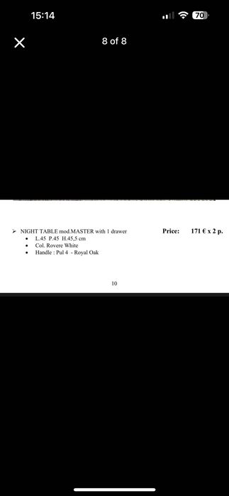 Dormitor pat si noptiere Colombini Casa Italia