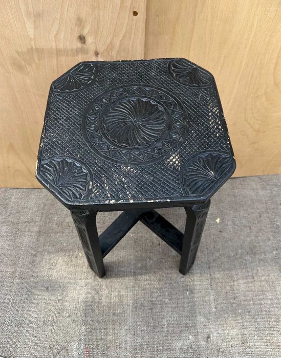 Taburet Vintage Stil Brancovenesc din lemn masiv; Masuta; Scaunel