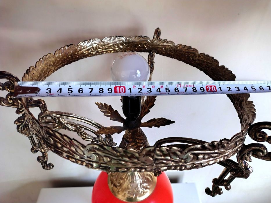 Прекрасна Голяма Стара Бронзова Лампа