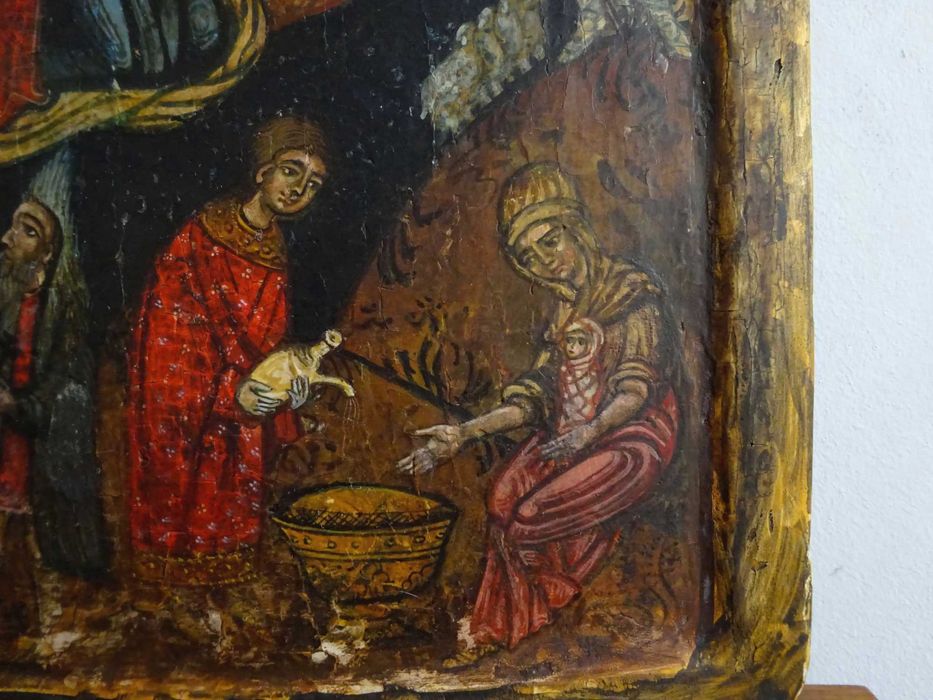 Icoana ‘Nasterea Domnului’, pe lemn, Veche si RARA