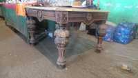 старинный гостинный стол раздвижной с резными ножками деревянный