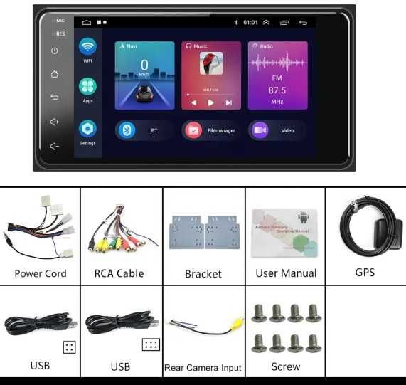 Dvd auto TOYOTA ANDROID wi-fi  format 20x10 cm 2G+32G