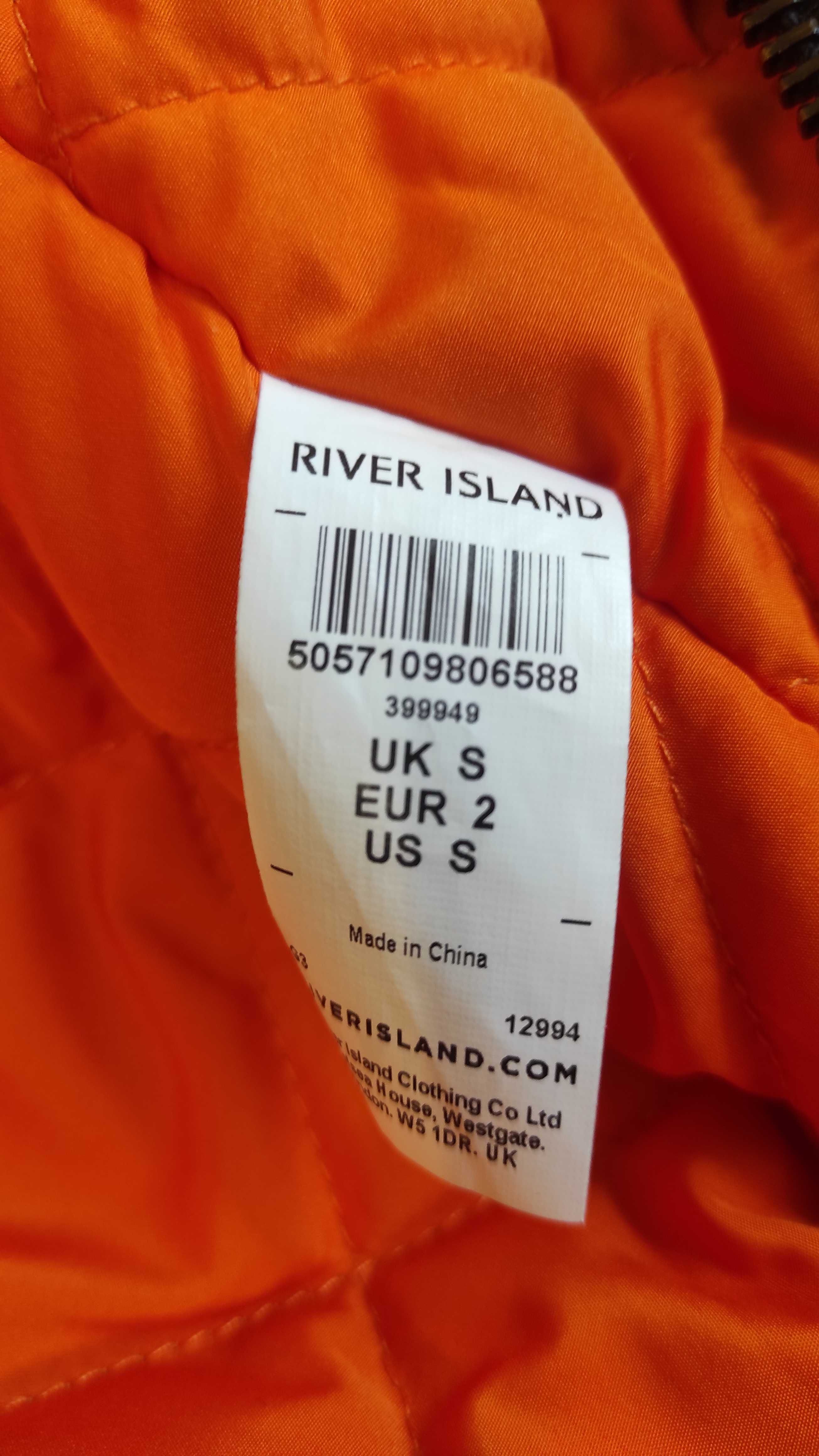 Kожен бомбър/яке River Island, размер S, черен цвят