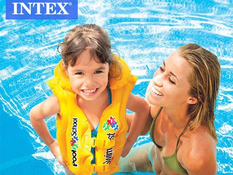 НОВИ! Детска надуваема жилетка Intex Pool School 18-30кг. 3-6г.