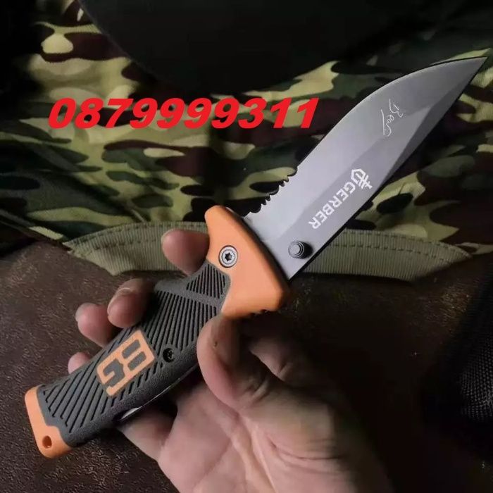 Уникален Сгъваем Нож Gerber Bear Grylls за оцеляване с калъф ножове