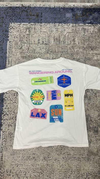 Тениска памучна с цветни картинки. Размер : S