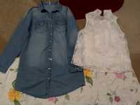 Camasa de blugi stil rochie si bluza Zara marime S