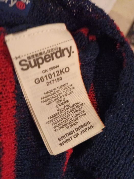 Pulover Superdray de femei marimea M negru cu dungi Roz ticlam