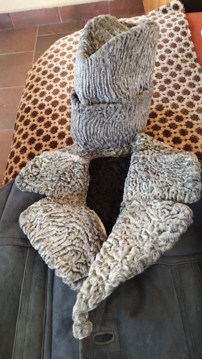 Căciulă astrahan brumarie-Noua și cojoc piele Nou