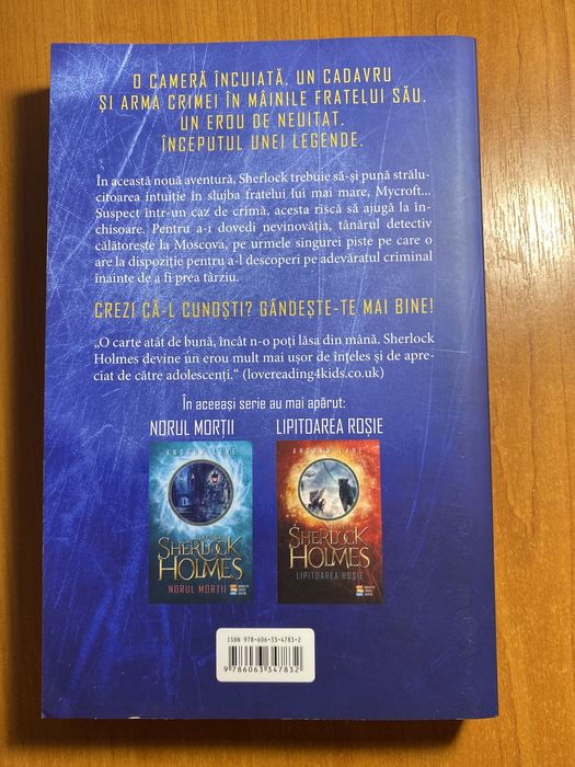 Vând cărți din seria Tânărul Sherlock Holmes, de Andrew  Lane