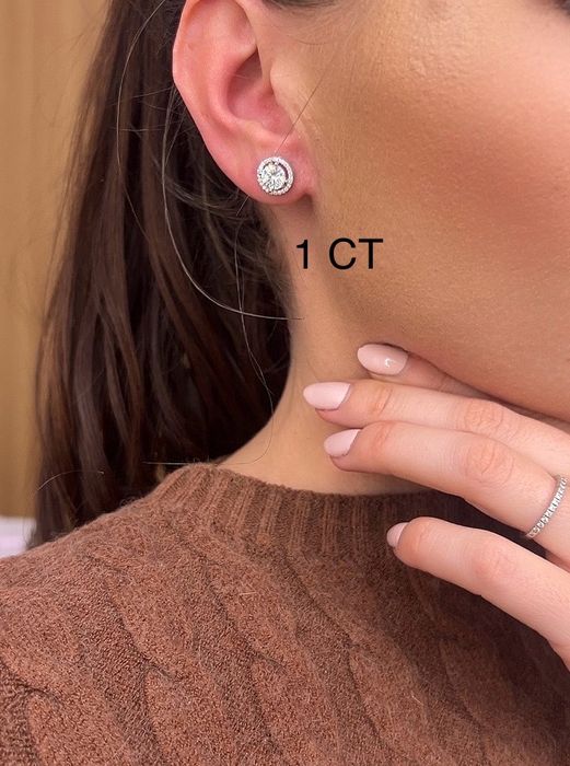 Cercei rotunzi 2 CT cu moissanite