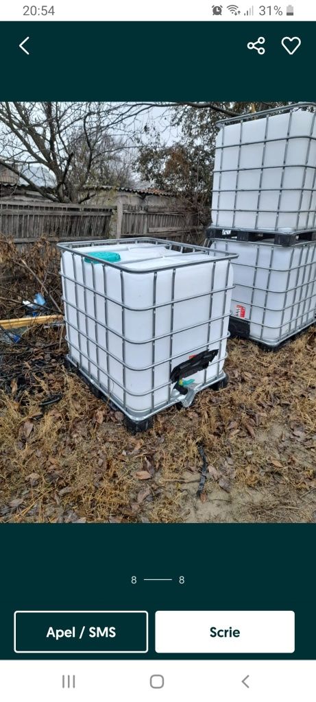 Cub bazin ibc 1000 L Butoi tabla 200 l