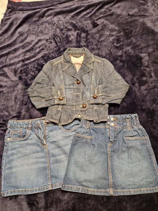 Fustă blugi și sacou blugi fetițe