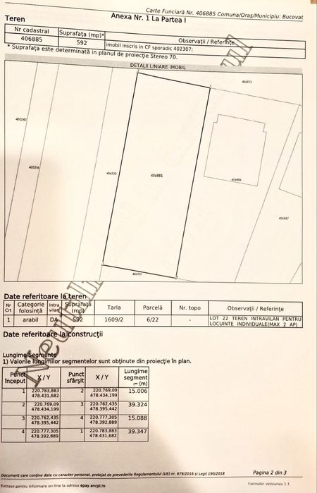 Vand teren Bazosu Nou, str. Cedrilor, nr. 17, Bucovat, Timis -> 592m2