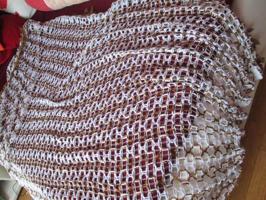 perdele vintage    alb/maro