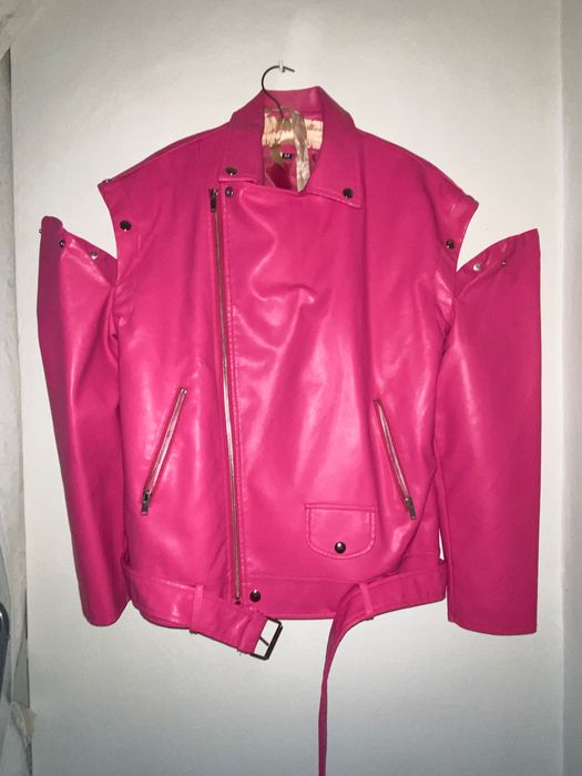 Geaca roz din piele eco