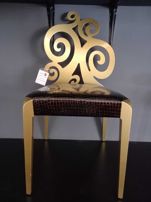 Scaun lemn auru ecopiele neagra 1 bucata