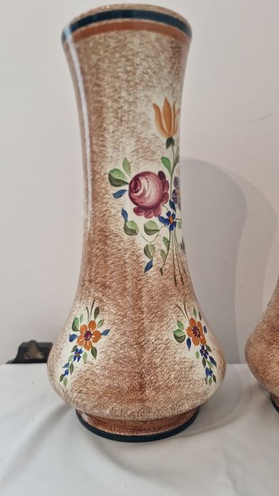 Set 2 vaze ceramice Boch Freres Keramis Belgia 1920-1940 pictate manua