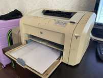 Принтер hp 1018 печатает чисто картридж новый