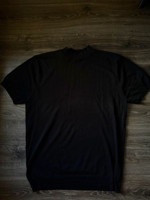 Черно Поло блуза с къс ръкав